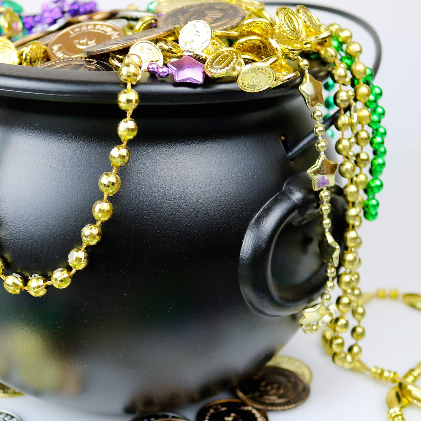 GiftExpress 8" Black Cauldron Bucket – Halloween Candy Bowl, Trick or Treat, St. Patrick's Pot of Gold Decor, Witch Kettle for Party Supplies