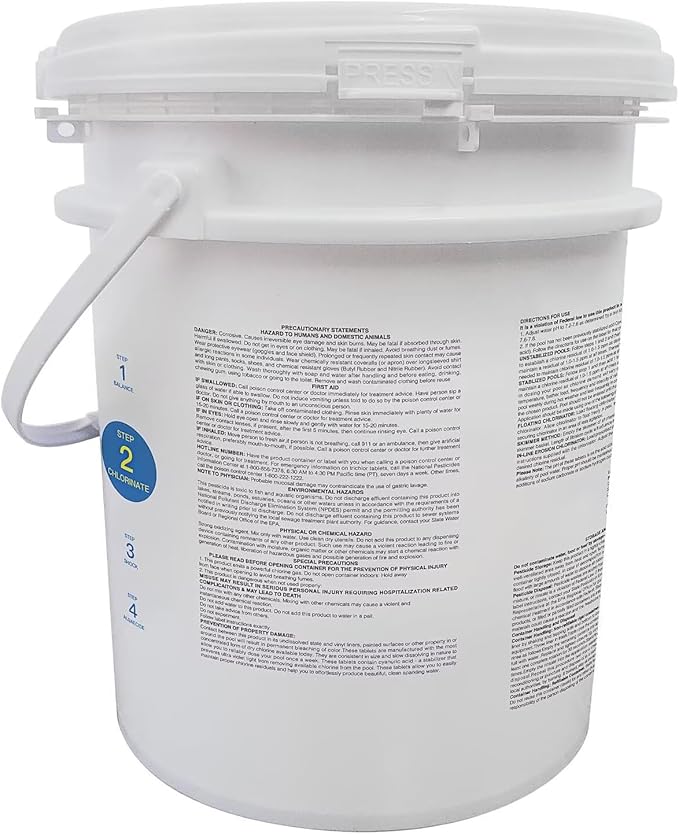 PROFELIZ 3 Inch Pool Chlorine Tablets, Slow-Dissolving Spa Sanitizer Eliminate Bacteria Algae Stabilized Chlorine for Swimming Pools Hot Tubs Spa Treatment (20lbs)