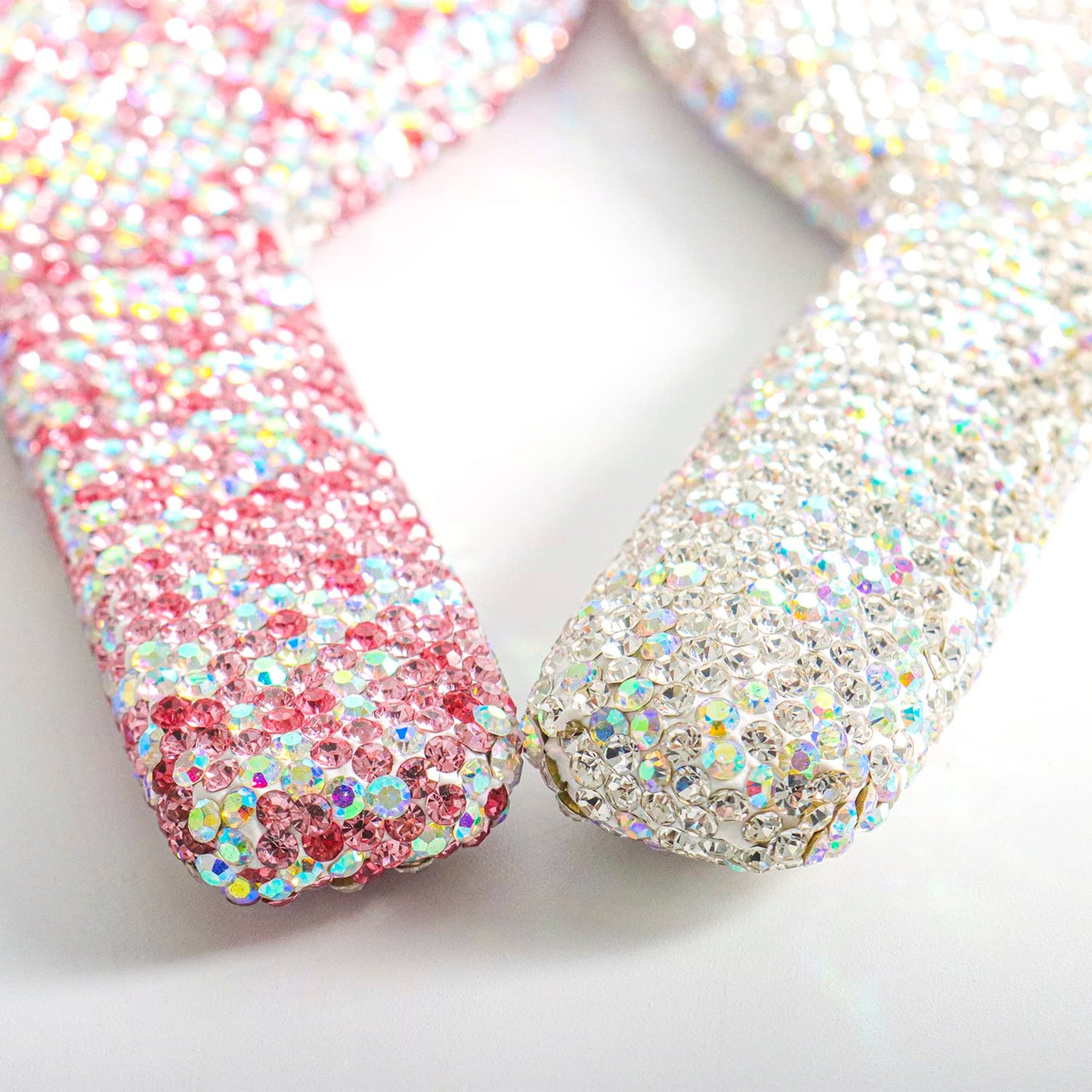 Wowagoga Sparkling Rhinestone Heart Shaped Handheld Mirror Heart Mirror Cosmetic Hand Mirror with Handle Cute Hand Mirror for Wo