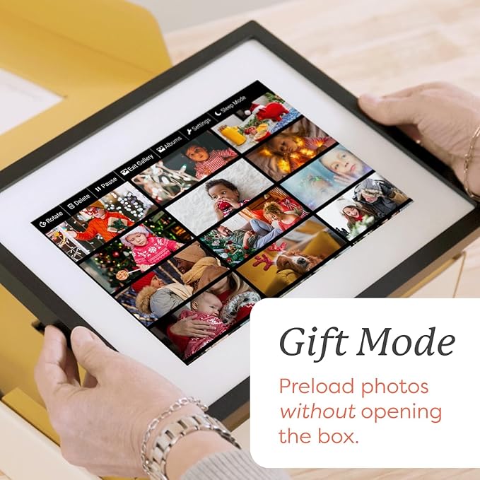 Skylight Digital Picture Frame: 15 Inch WiFi Enabled with Load from Phone Capability, Touch Screen Digital Photo Frame Display - Customizable Gift for Friends and Family - Black