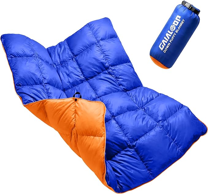Gaialoop Down Puffy Blanket for Car Camping Outdoor Travel Backpacking, Duck Down Lightweight Portable Soft Warm Cozy Camp...