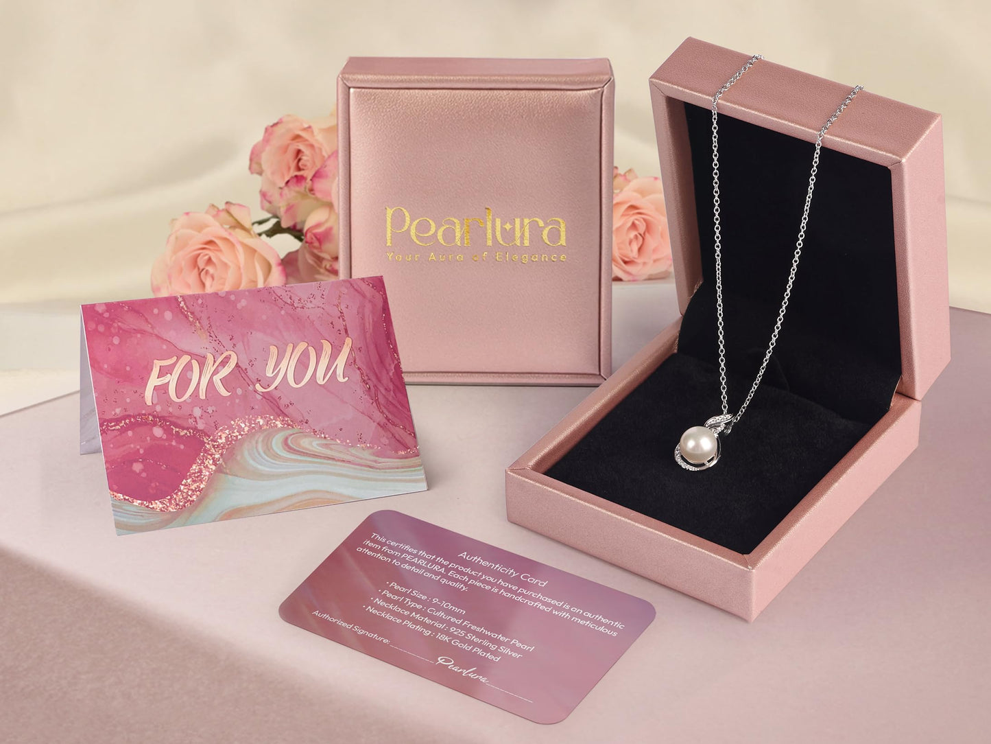 Gifts For Wife Wedding Anniversary - mothers day gifts - AAA+ Real Pearl Necklaces For Women (18k Gold Platting 925 Sterling Silver) mother's day gift ideas Birthday Freshwater Pearl Necklace