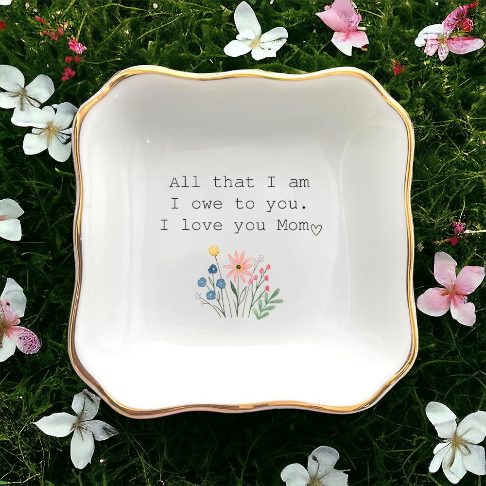 BAT TRANG Ceramic Jewelry Dish, Mother of The Bride Wedding Gift, Bridal Shower Gift, Gifts for Mom from Bride, Mom Gift, Birthday Gift, (All That I am)