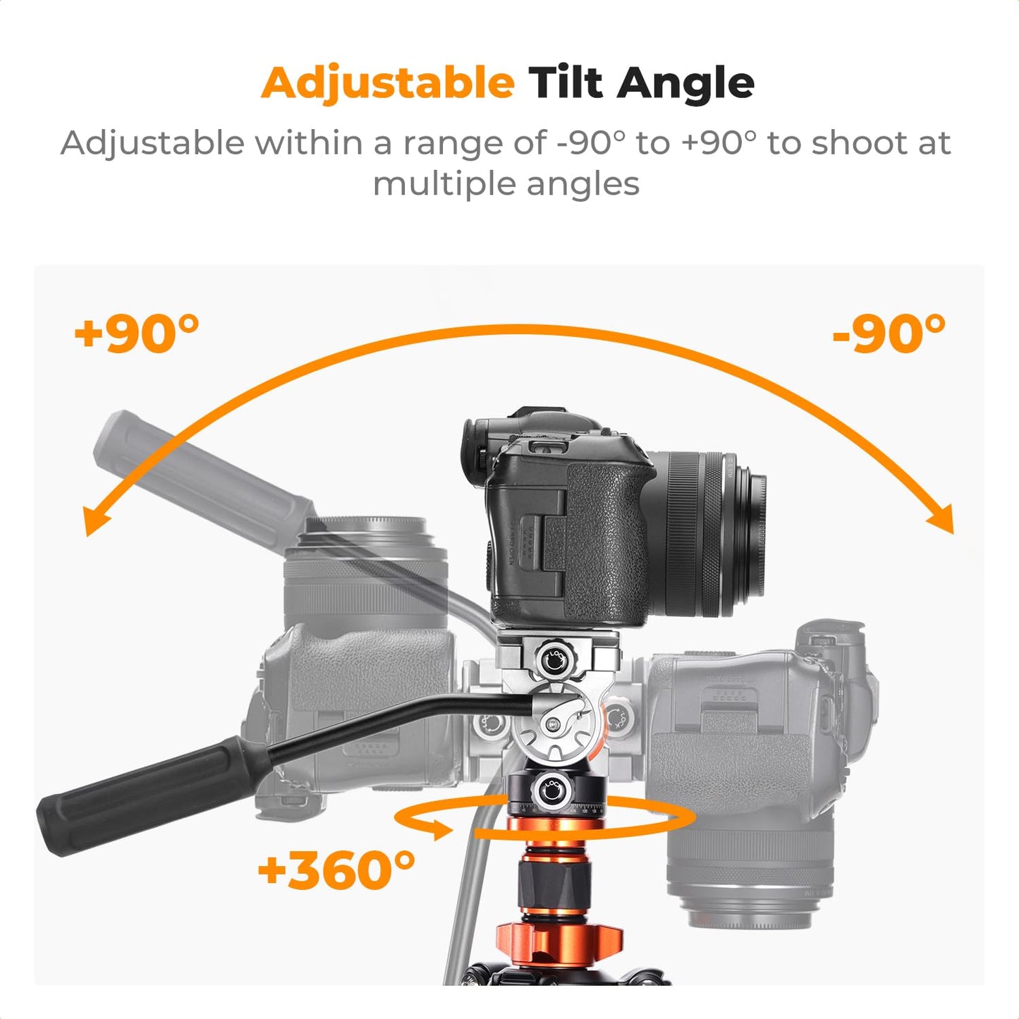 K&F CONCEPT Tripod for Camera，68'' Carbon Fiber Tripod with Fluid Head Max Load 11lb, Lightweight DSLR Camera Tripods & Monopods for Canon Sony Nikon.