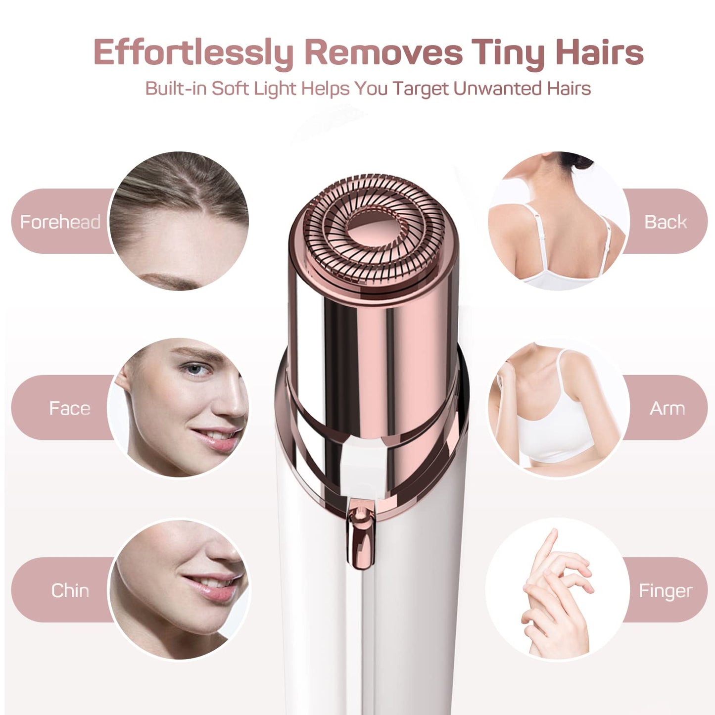 Facial Hair Removal for Women, Gurelax Electric Face Shaver, Painless Facial Hair Remover, Rechargeable Hair Removal Device for