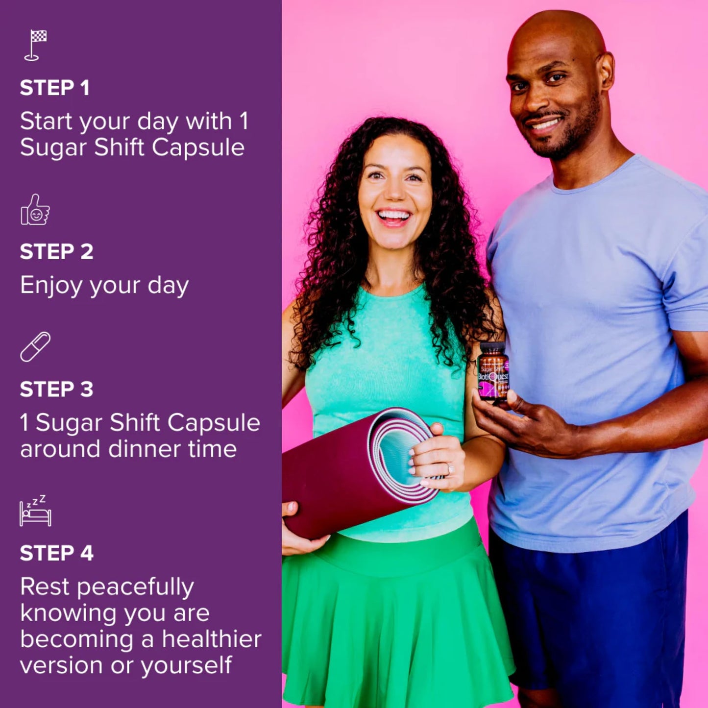 BiotiQuest Sugar Shift Probiotics to Support Against Pathogens and Protect Your Immune System, 22 Billion CFU, Non-GMO, and Gluten Free, 60 Capsules
