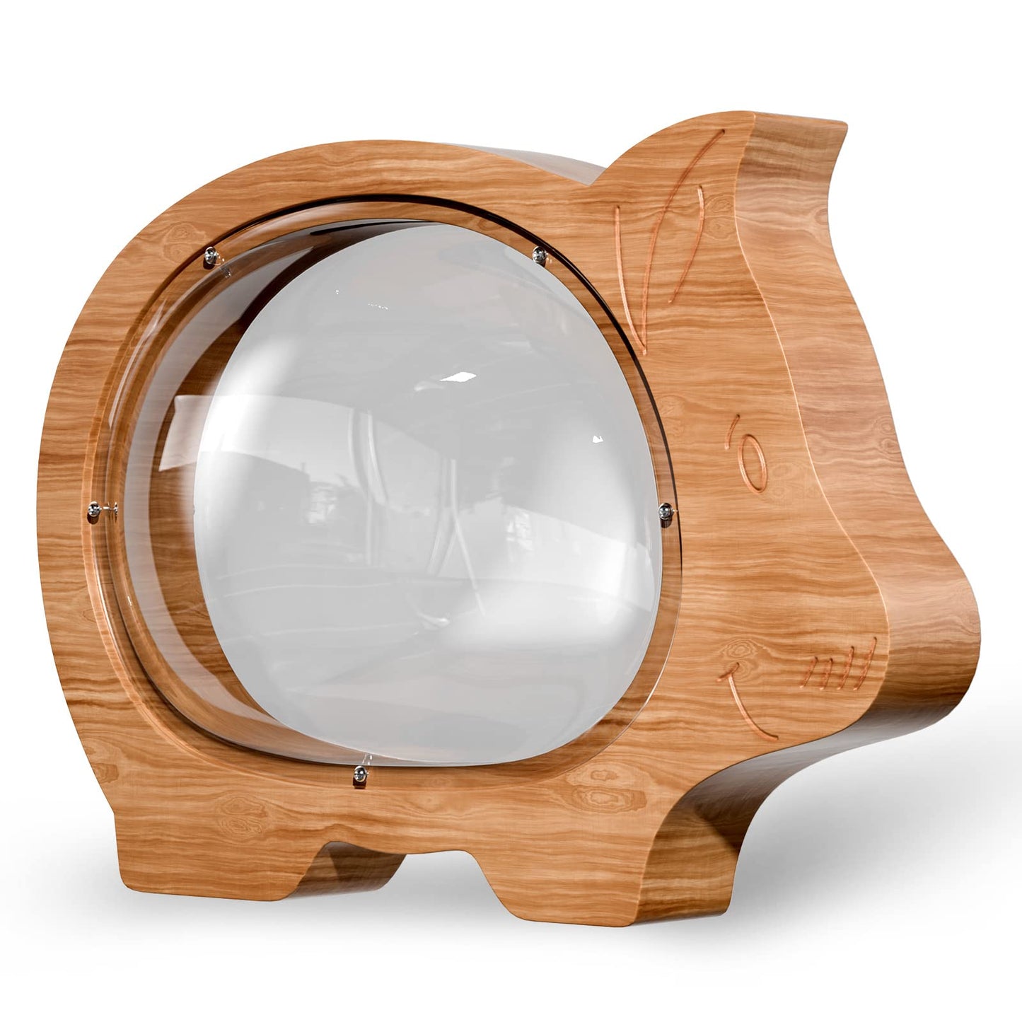 Wooden Clear Piggy Bank for Boys Girls Kids, Large Unbreakable Wood Money Bank, Cute Coin Bank Creative Saving Bank for Christmas Birthday Gift Baby Shower…
