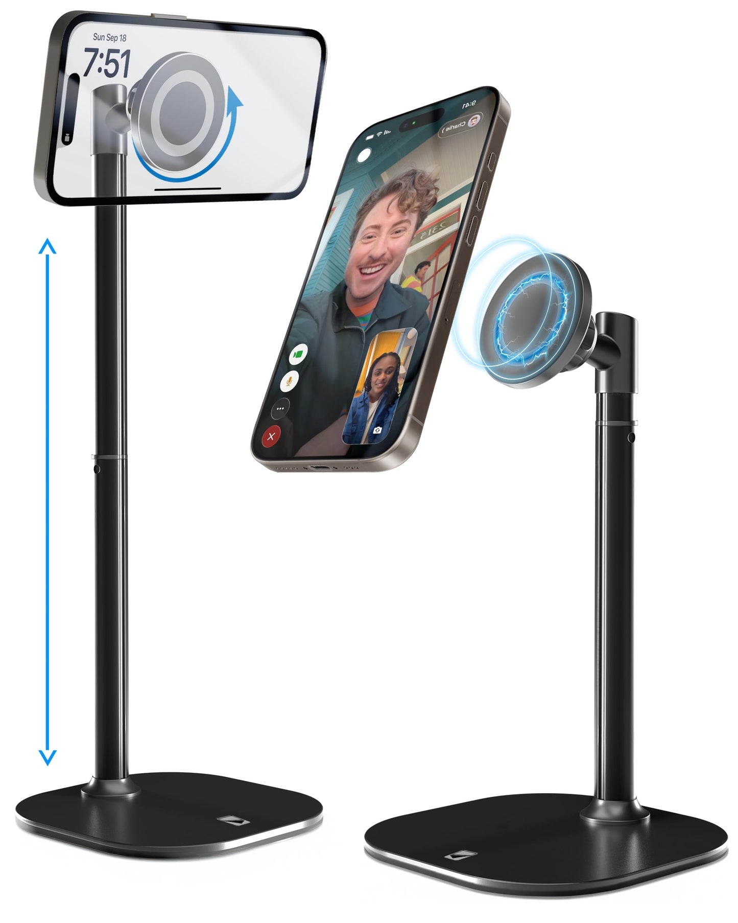 Cooper Magstand - Adjustable Magnetic Iphone Stand For Desk & Phone Holder For Video Recording, Compatible With Magsafe, Stand F
