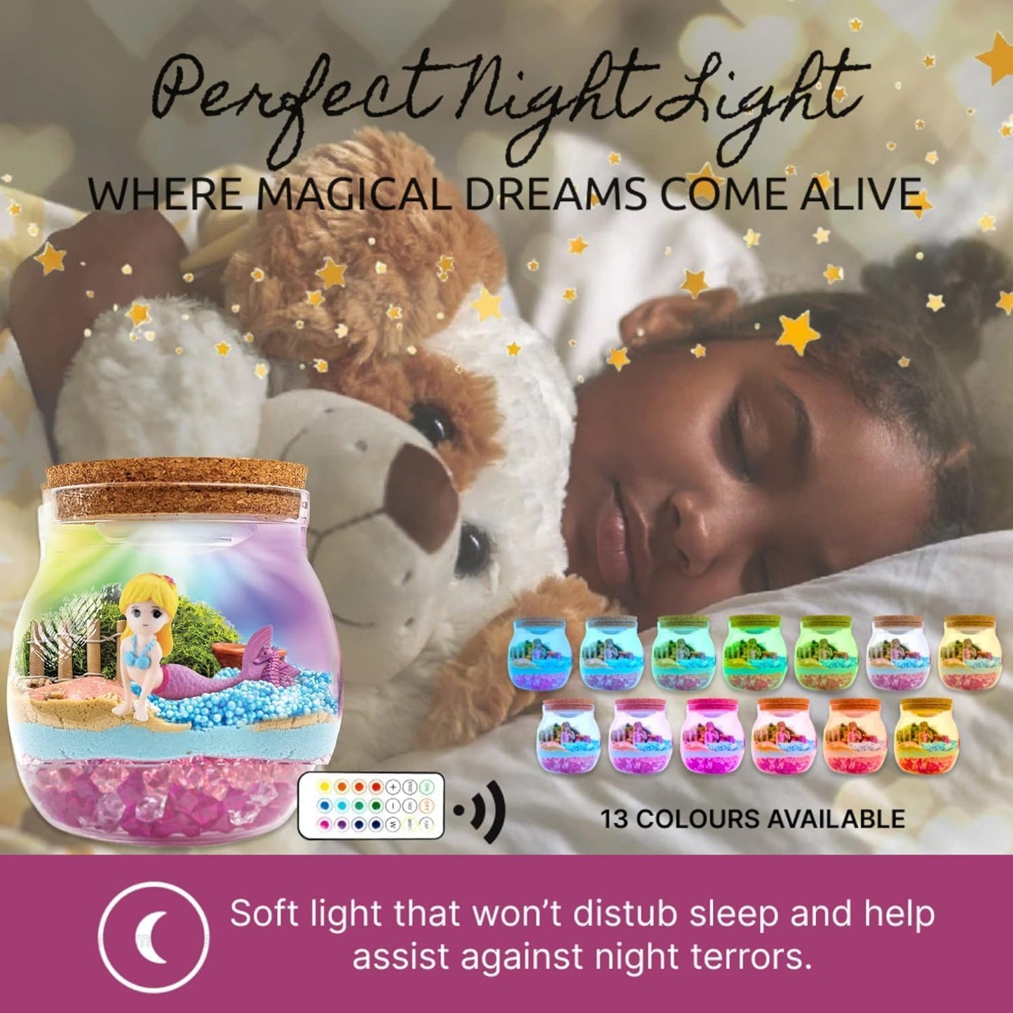 Mermaid DIY Terrarium Night Light Kit - Crafts for Kids Age 4-12