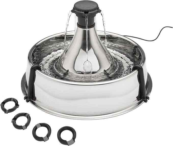 PetSafe Drinkwell Stainless Steel 360 Multiple Pet Fountain - Scratch and Rust Resistant Automatic Water Dispenser for Cat...