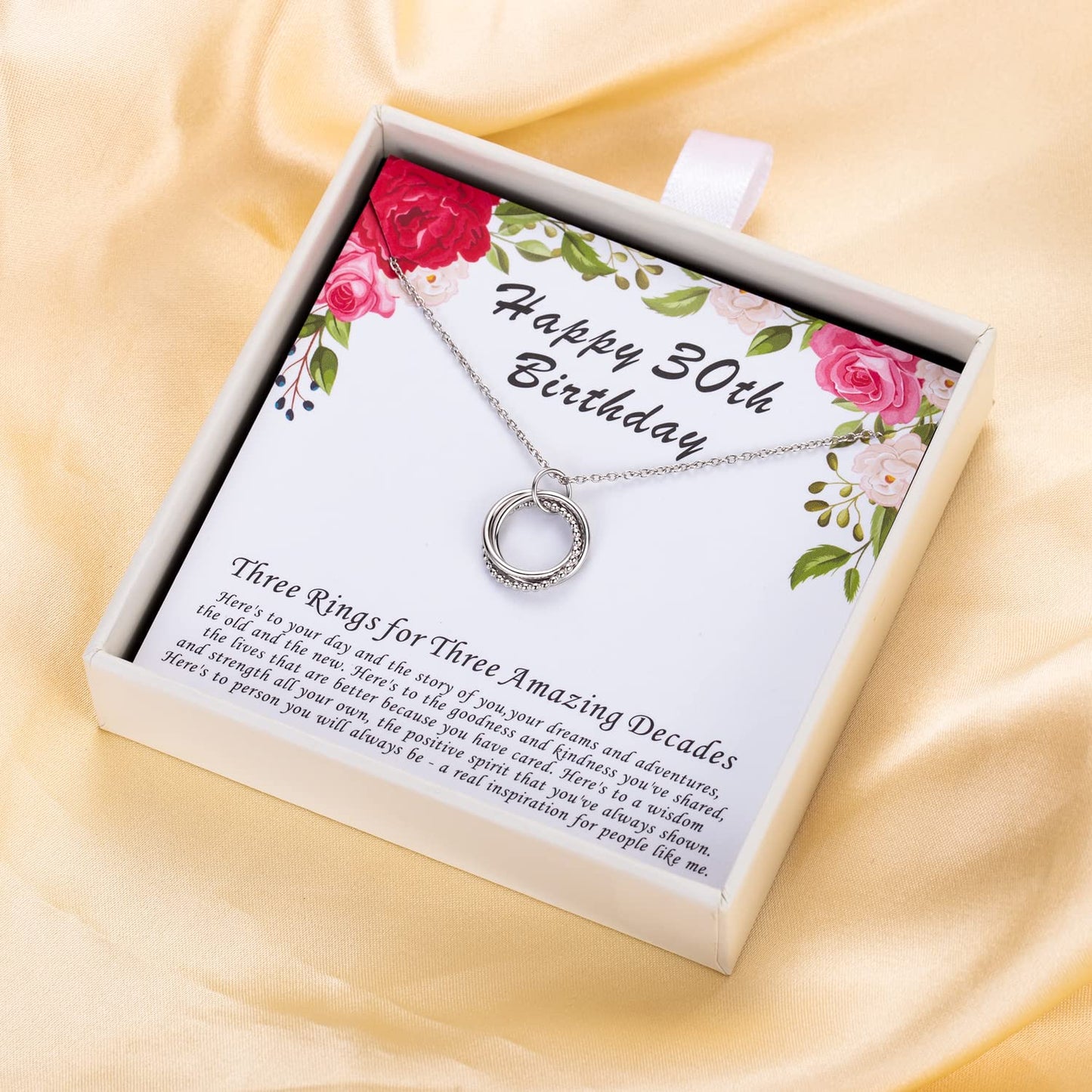 AM ANNIS MUNN 30th Birthday Gifts for Her, 925 Sterling Silver Necklace 30th Birthday Gifts for Women Circles Women Necklace Jew