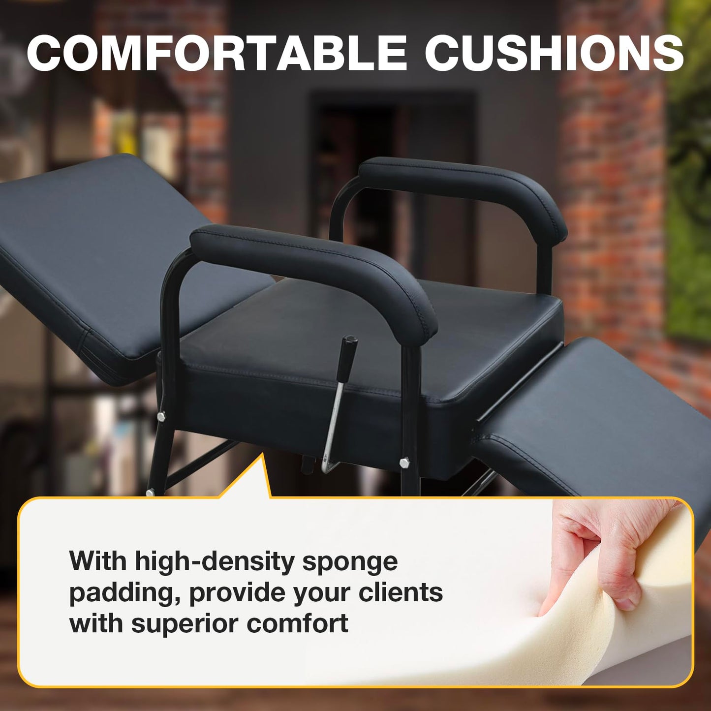 Reclining Shampoo Chairs Adjustable Height Shampoo Chairs for Salon Barber Chair Hair Stylist Chair Recline Salon Chair Spa Beauty Equipment for Hair Stylists, Tattoo Artists, Cosmetologists
