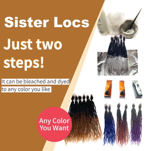 8-12 Inch Sister locs Human Hair Handmade Interlock Locs Curly Tips Sister Locs Real Human Hair Microlocs Extensions Permanent Dreadlock Extensions Natural Soft Looking (0.1cm,10 Inch-40 Strands)