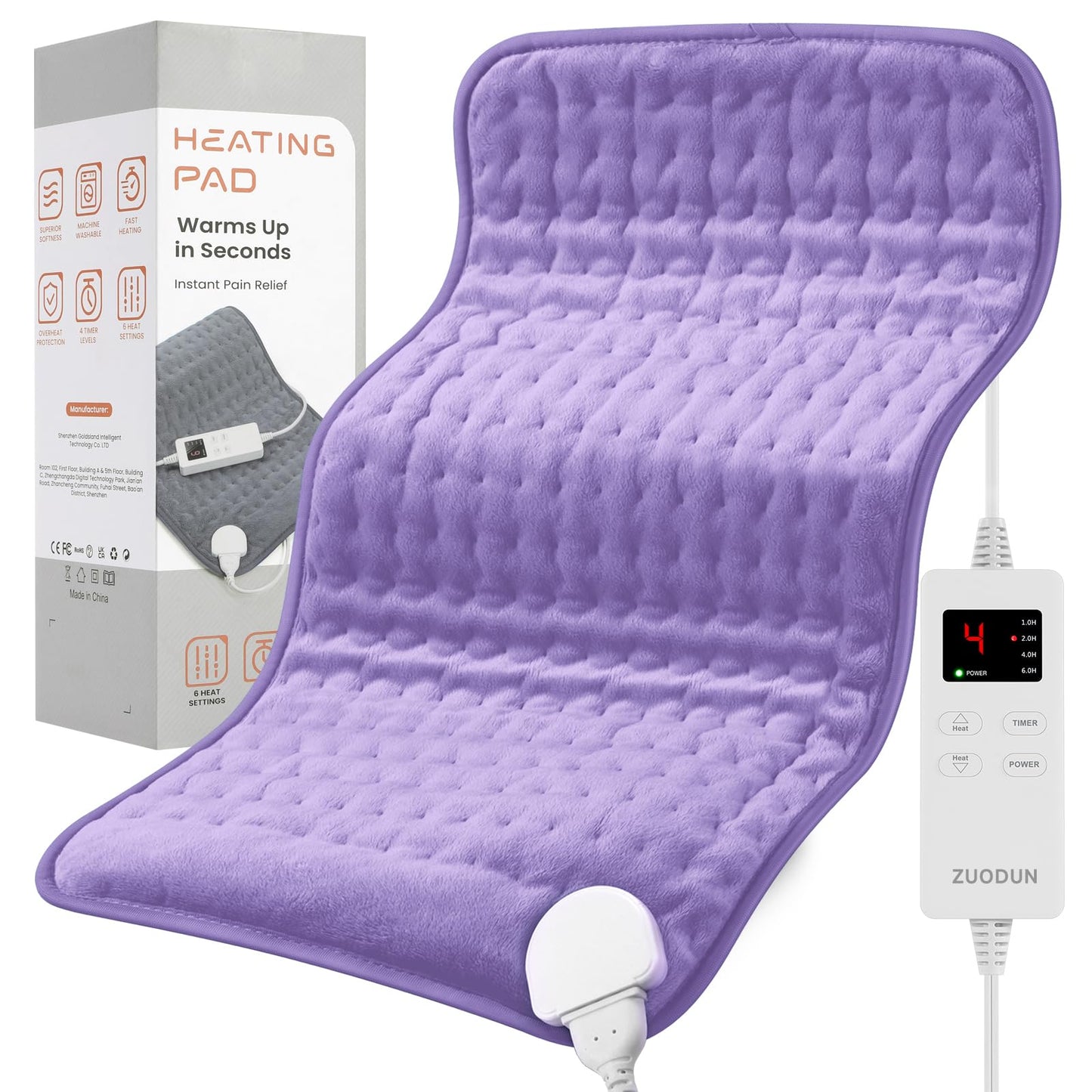Heating Pad for Women Cramps and Back Pain Relief, Electric Heat Pad with 6 Heat Settings, Moist/Dry Heat, Auto Shut-Off, Soft & Washable, Ideal Gift for Mom, Wife, Daughter