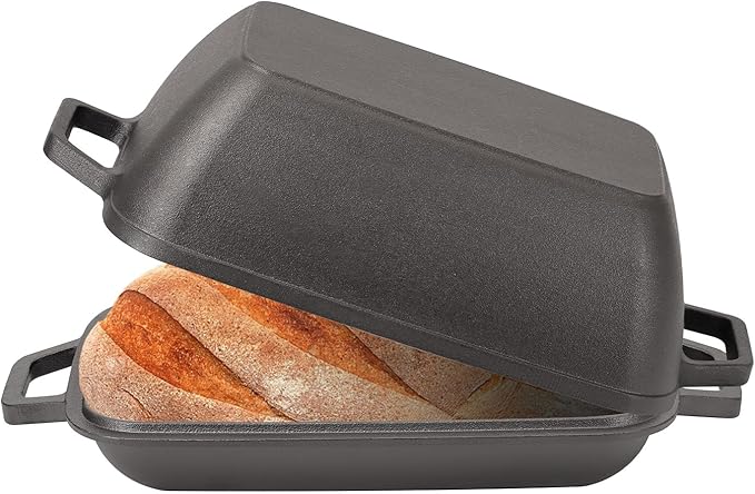 Cast Iron Dutch Oven for Bread Baking 12x8 Inch Pre-Seasoned Bread Oven with Lid 6QT Cast Iron Bread Dutch Oven for Sourdough