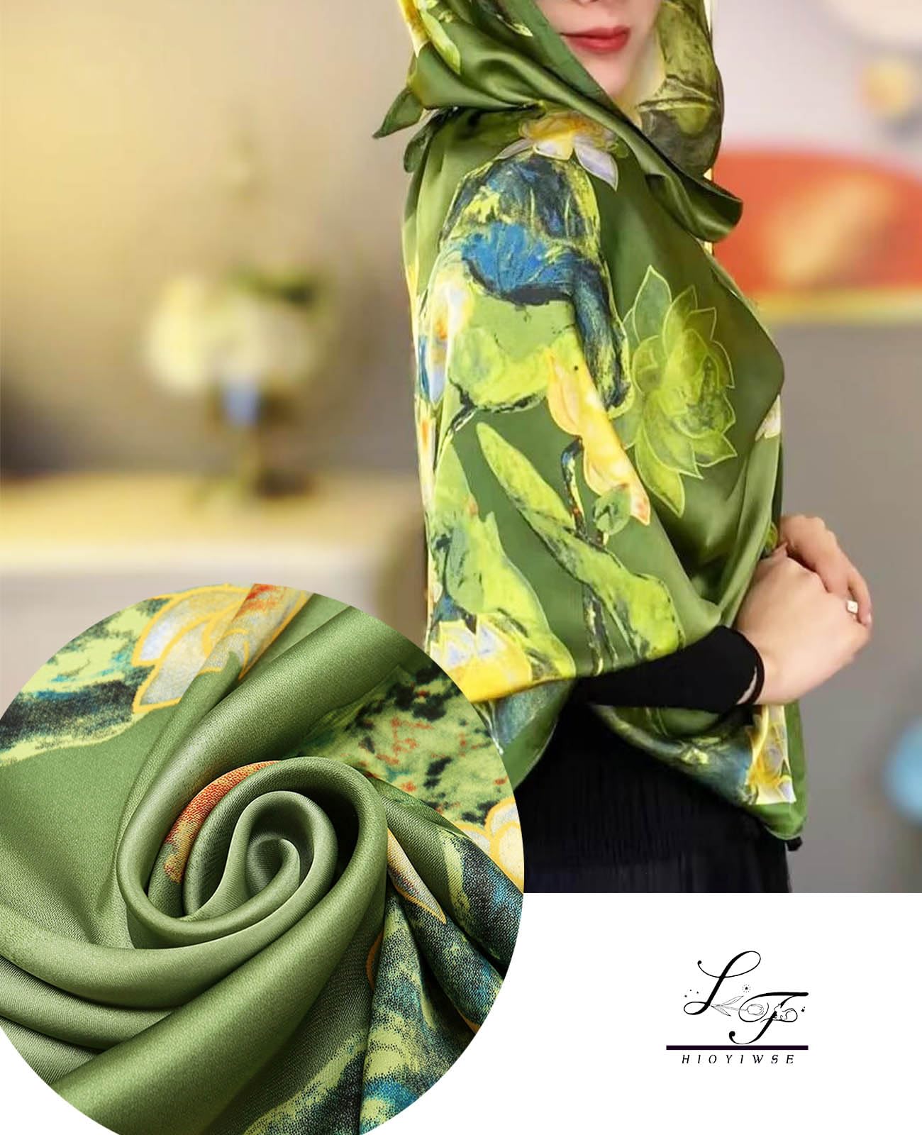 Hioyiwse Shawl Scarf For Women Lightweight Scarves Floral Pattern Formal Evening Dressesformal Shawl Summer Wraps Fashion Present E1