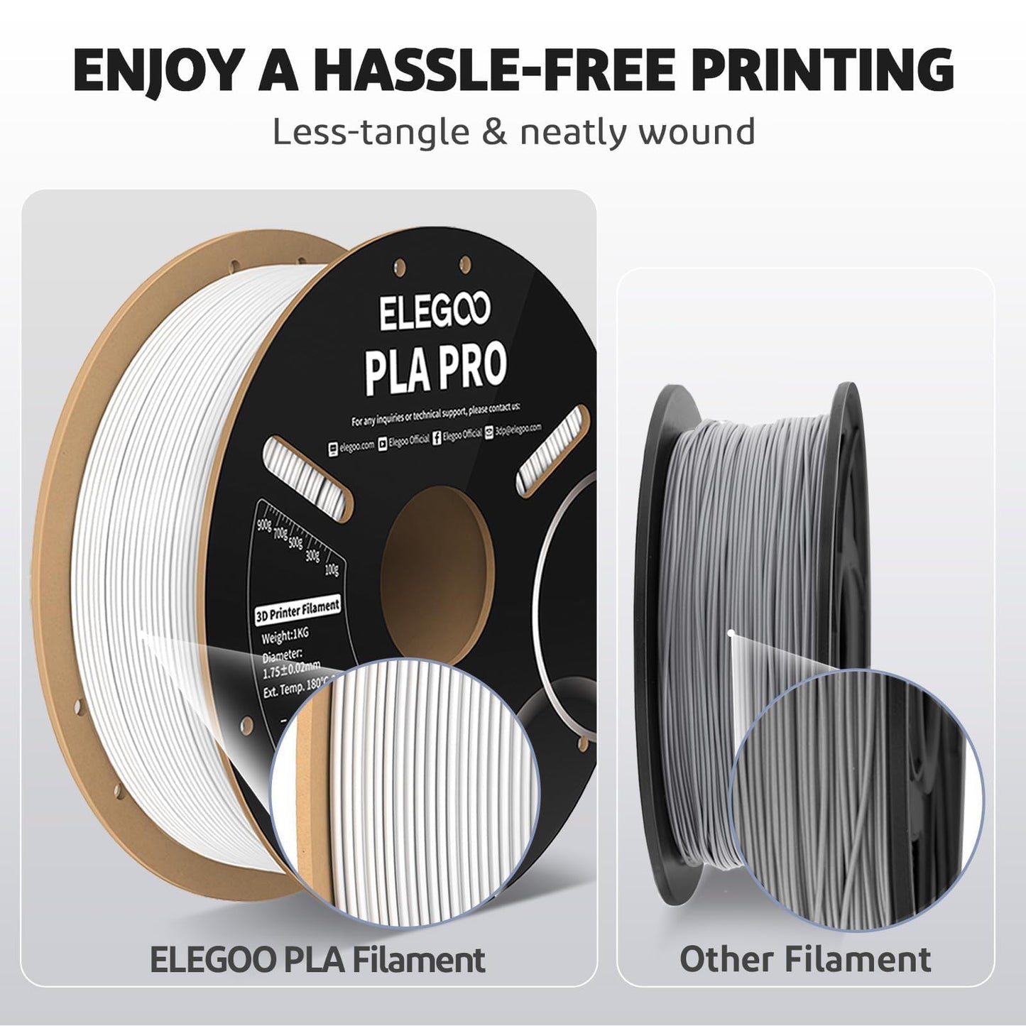 ELEGOO PLA PRO Filament 1.75mm Burgundy Red 1KG, 30-250mm/s Printing Speed Improved Rigidity 3D Printer Filament Dimensional Accuracy +/- 0.02mm, 1kg Spool (2.2lbs)