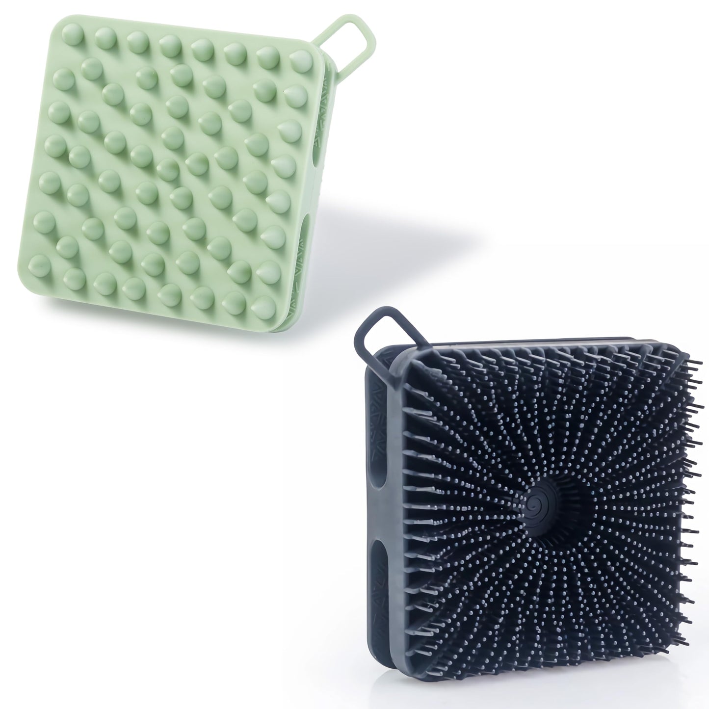 2 PC Silicone Exfoliating Body Scrubber, Silicone Body Shampoo Brush, Soft Silicone Loofah for Sensitive Skin, Shower Silicone H