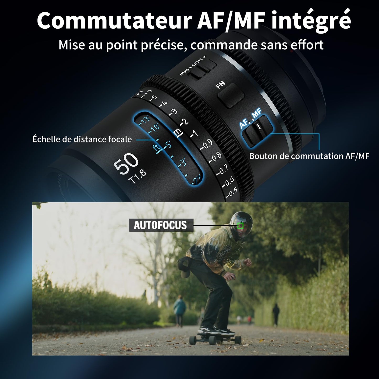 SIRUI Astra 50mm 1.33X Full Frame Auto Focus Anamorphic Cine Lens for L Mount Cameras, Lumix DC Series, FP/FPL, Leica SL Series (Neutral Flare)