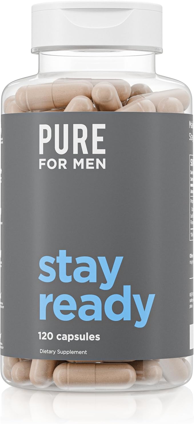 Pure for Men Original Vegan Cleanliness Stay Ready Fiber Supplement | Helps Promote Digestive Regularity | Psyllium Husk, ...