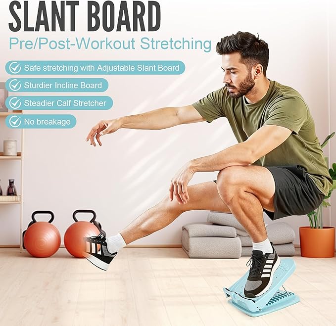 Slant Board for Calf Stretching and Squats - Adjustable 10-Level Incline Board, Fitness Pedal Wedge for Heel, Hamstring, Achilles, Leg Calves