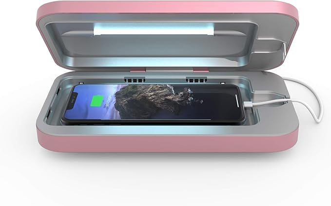 PhoneSoap 3 UV Cell Phone Sanitizer and Dual Universal Cell Phone Charger | Patented and Clinically Proven UV Light Sanitizer | Cleans and Charges All Phones - Orchid