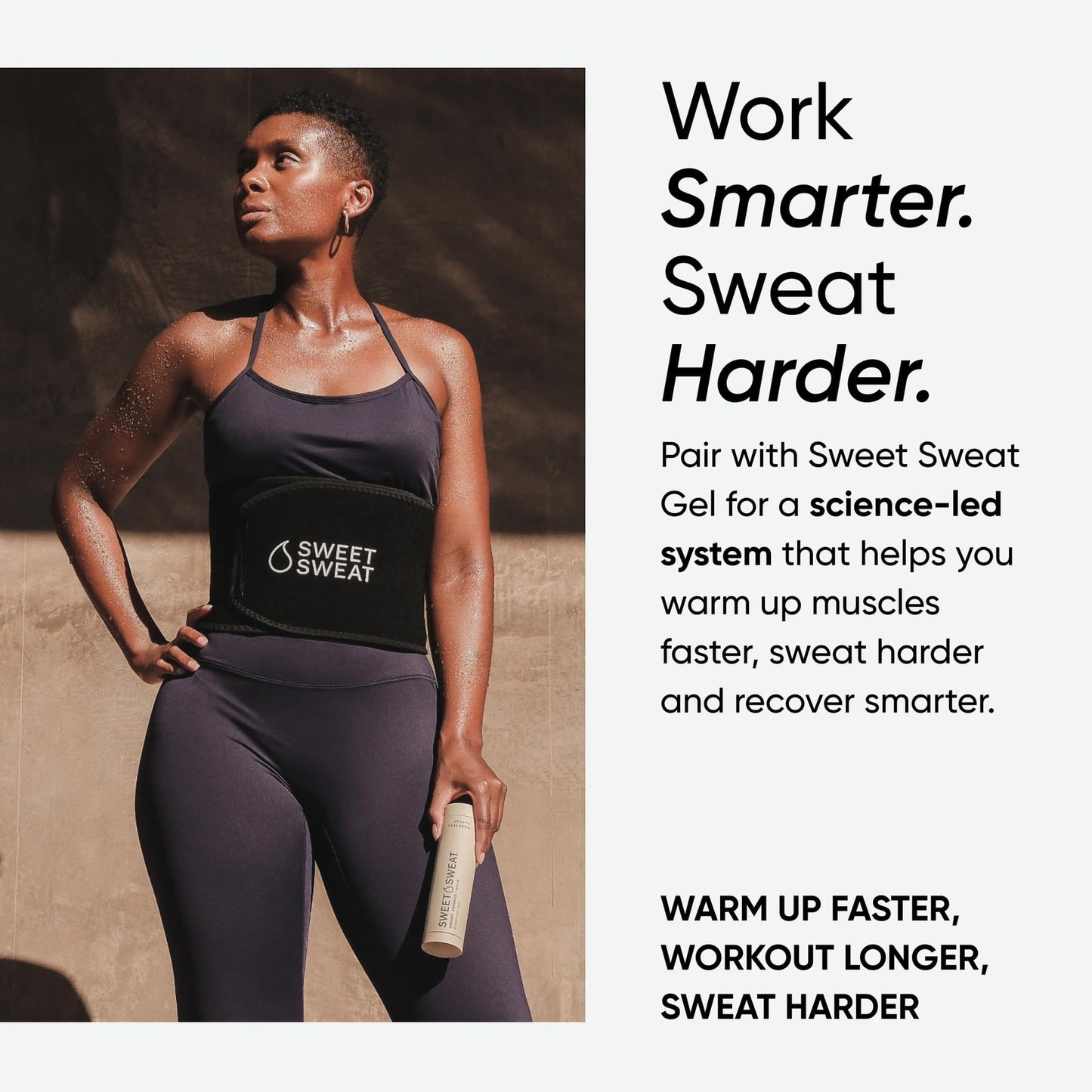Sports Research Sweet Sweat Waist Trimmer (Core Series) - Premium Sweat Enhancing Fitness Band for Women & Men Black/White