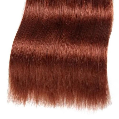 Leruikair Human Hair Bundles 20 22 24 Inch Reddish Brown Straight Human Hair Bundles Brazilian Color 33 Copper Red Unprocessed Brazilian Soft Quick Weave Hair for Black Women
