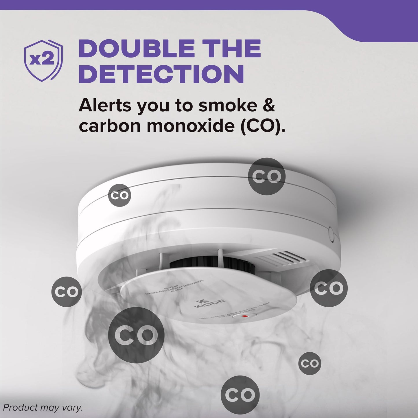 Kidde Smoke & Carbon Monoxide Detector, 10-Year Battery Powered, Voice Alerts, LED Warning Light Indicators