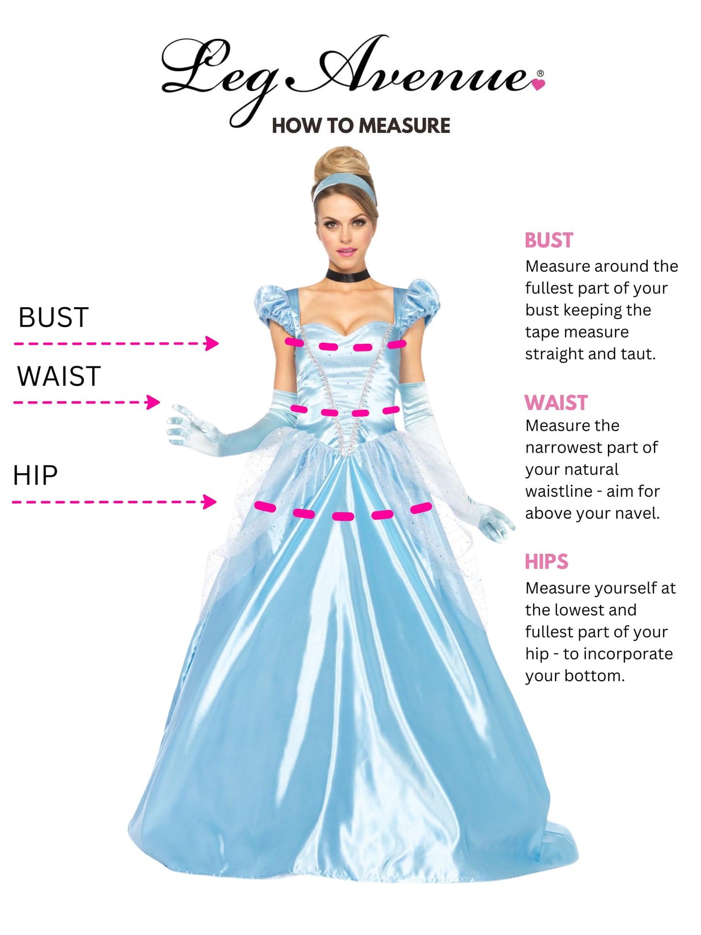 Leg Avenue 3 Piece Classic Cinderella Gown Full Length Family Friendly Princess Dress and Headband Set for Adult Women, Blue, Large