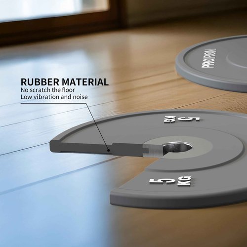 PROIRON Olympic Rubber Bumper Plates,Floor Protective Weight Plates,2" Solid Weight Plates for Barbell Strength Training and Weight Lifting,Less Impact, Absorb Bounce&Shock,5KG(11LB)/10KG(22LB)/15KG(33LB)/20KG(44LB),Single or Pair