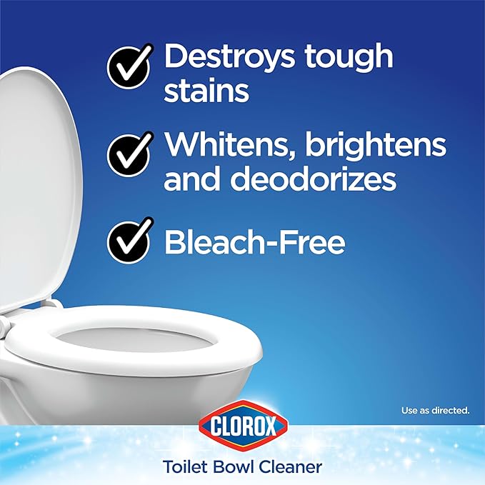 Clorox Toilet Bowl Cleaner Lime & Rust Destroyer, Automatic Toilet Bowl Cleaner, Healthcare Cleaning and Industrial Cleaning, 24 Ounces (Pack of 1)