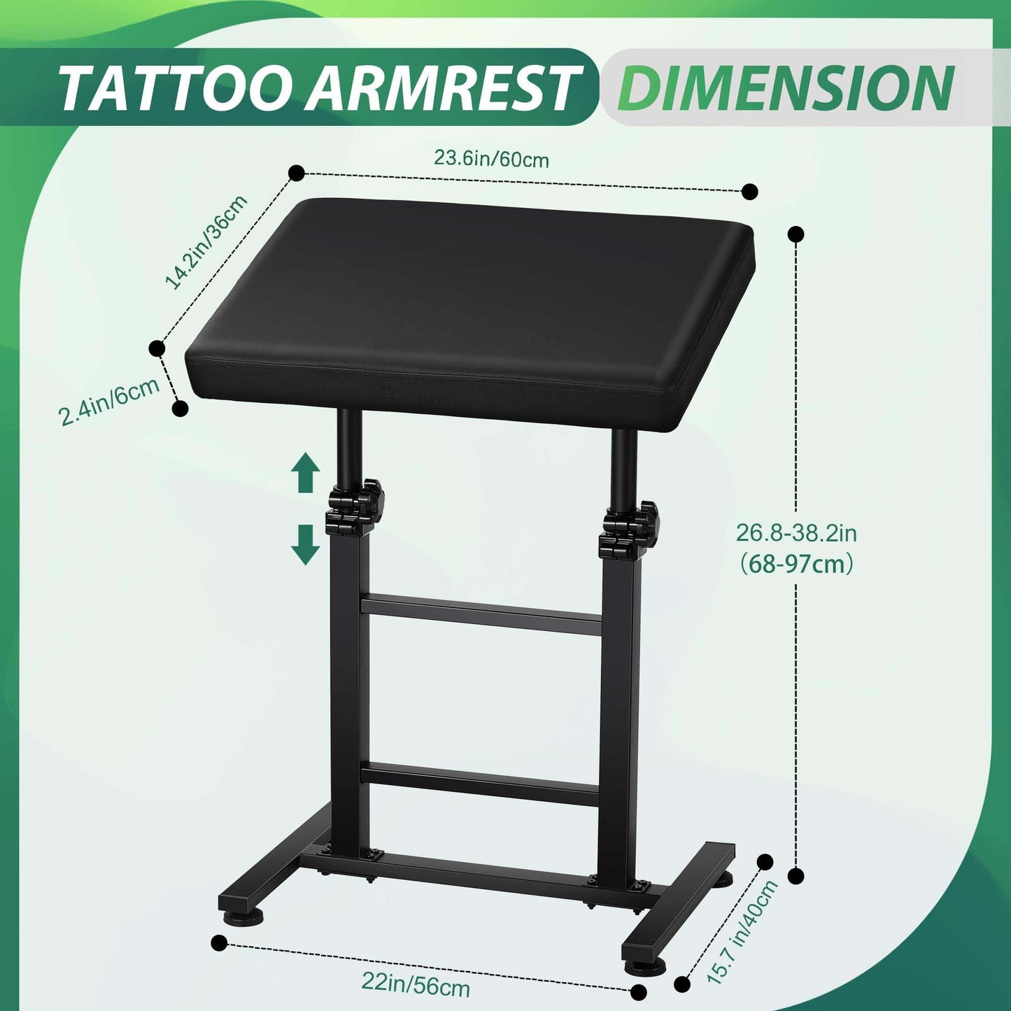 POARMEEY Tattoo Armrest XXL Height Adjustable Oversized Tattoo Arm Rest for Tattoo Supplies