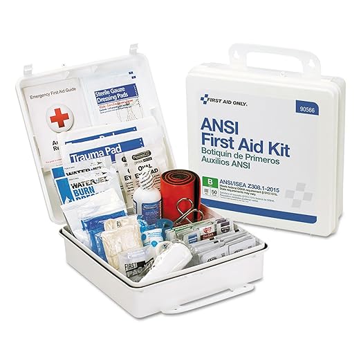 First Aid Only 90566 ANSI B 2015 and OSHA Compliant First Aid Kit, 50-Person Emergency First Aid Kit for Business, Home, C...