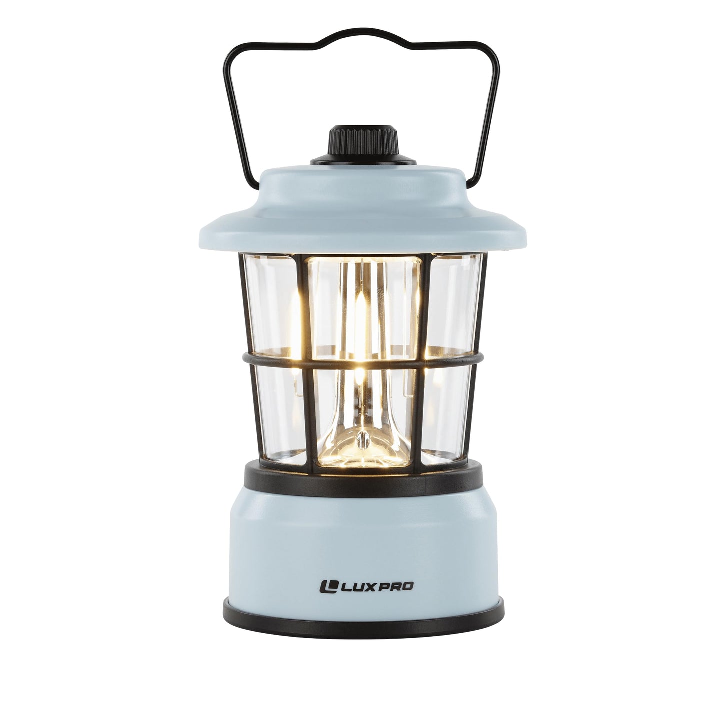 LUXPRO Retro LED Lantern - Battery-Powered Emergency Lantern - Water Resistant - Bright LED Lamp for Indoor & Outdoor Use - Use for Tents, Hiking or Hurricane Prep - Blue