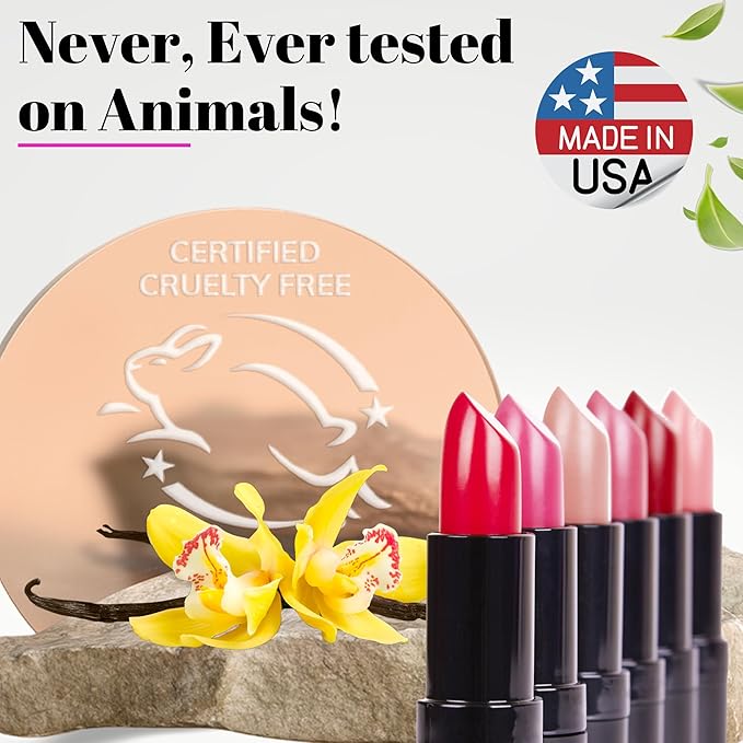 Fifth & Skin BOTANICAL Lipstick (RHUBARB) | Made in USA | Vegan | Natural | Organic | Cruelty Free | Paraben Free | NO Lead | Moisturizing Color that's Good for your Lips!