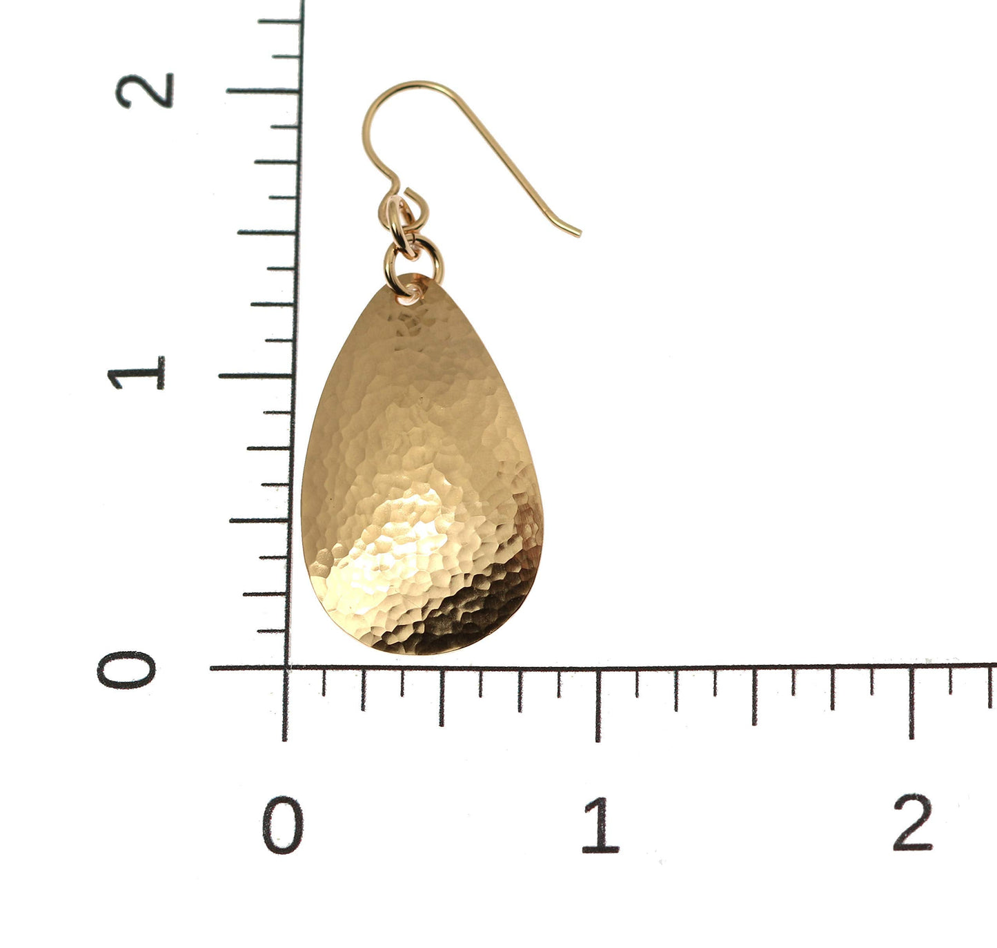 Small Hammered Bronze Teardrop Earrings