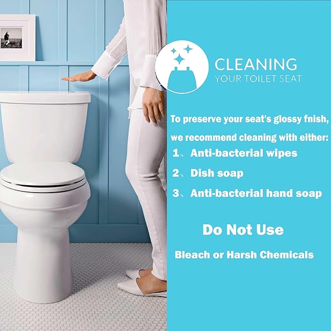 K-4639-RL-0 Round Toilet Seat Replacement for KOHLER 4639-RL-0 Round-Front Toilet Seat, Quiet-Close Lid and Seat, Countoured Seat, Bumpers and Installation Hardware, White