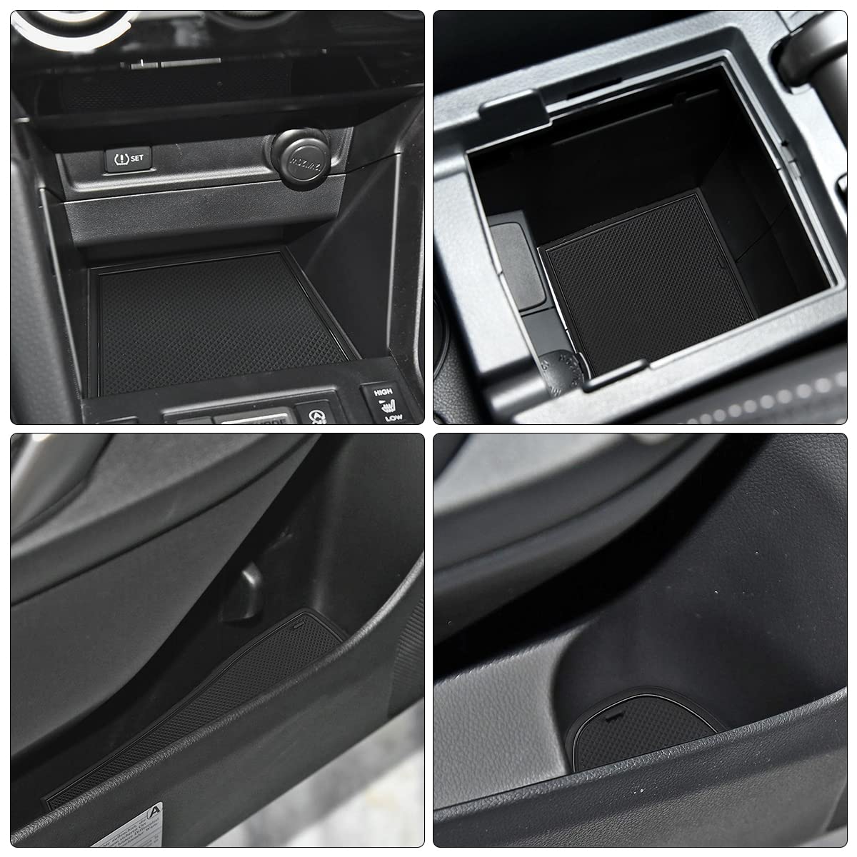 Auovo Anti Dust Mats Compatible with Subaru Forester Accessories 2014-2018 Interior Door Compartment Liners Cup Holder Coasters Center Console Liners 13pcs(Black)