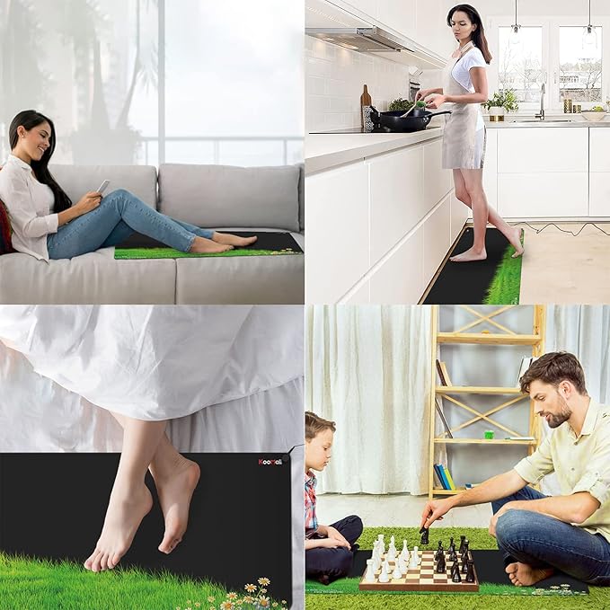 Grounding Mat, Universal Earth Energy Pad for Healthy, Eliminate Static Improve Sleep, Reduce Inflammation Pain and Anxiety, for Foot or Desk Use, Soft and Conductive
