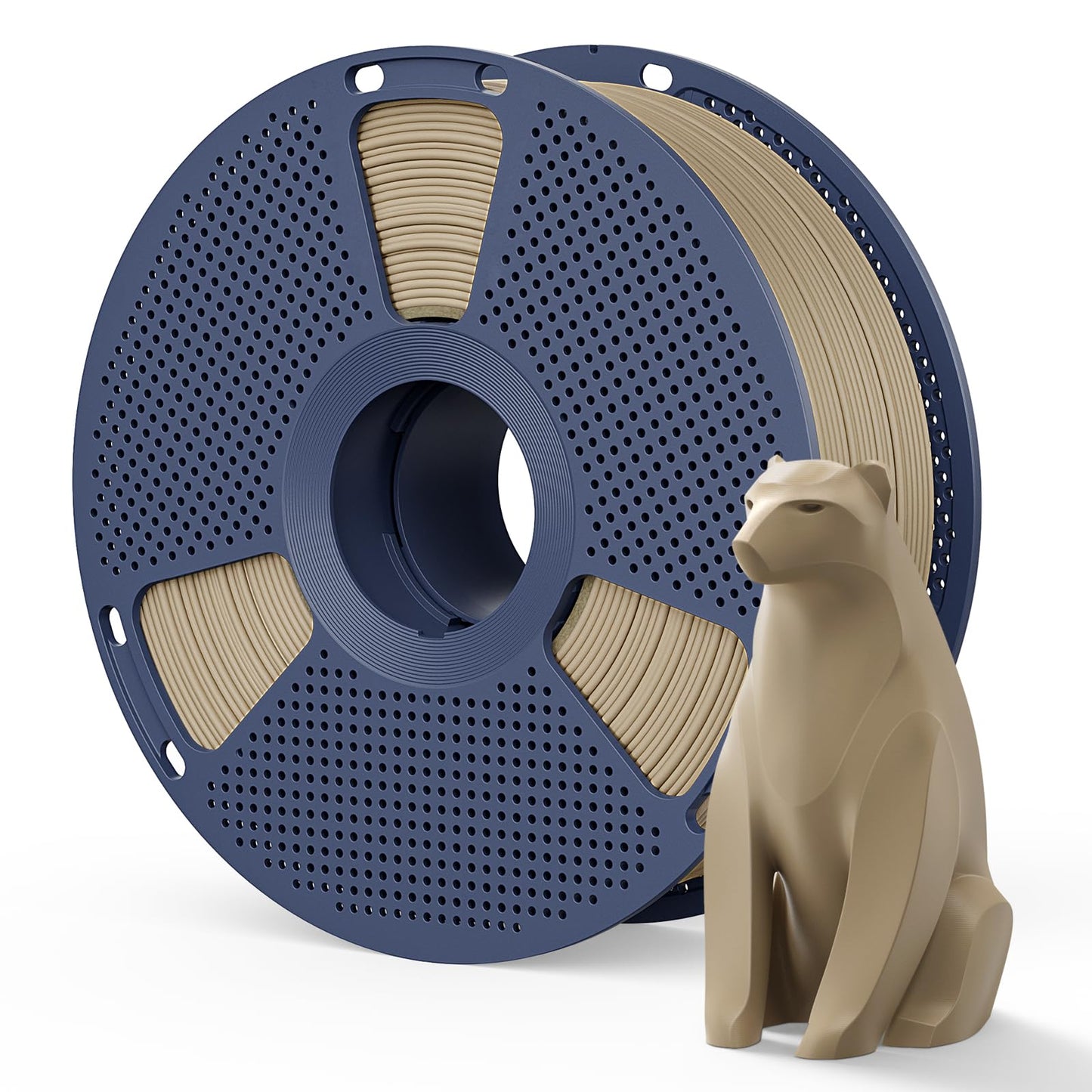 Matte PLA Filament 1.75mm Wood Brown Color, 1kg(2.2lbs) SUNLU 3D Printer Filament, Smooth Matte Finish, Less Brittle, Reduced La