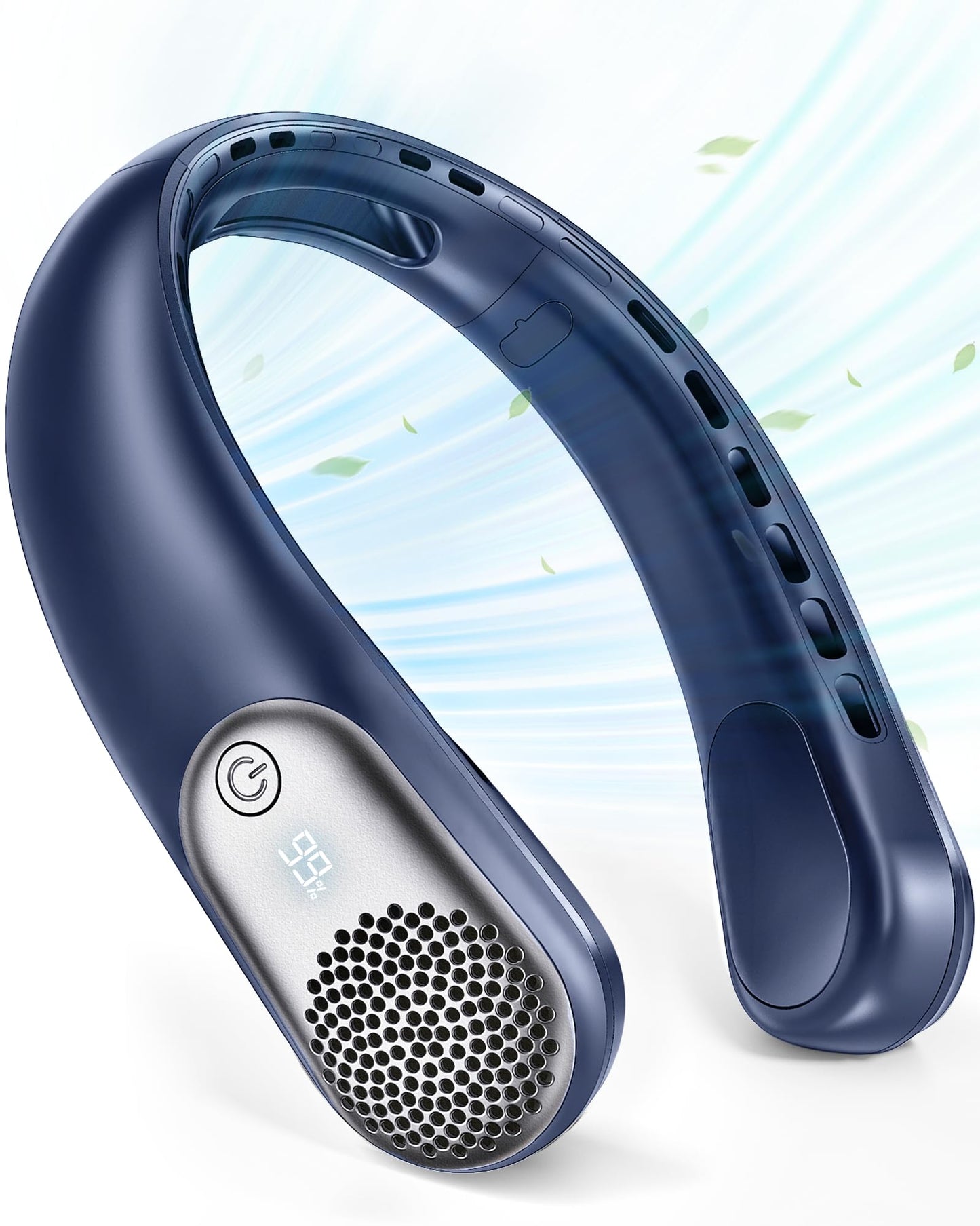 wegte Portable Neck Fan Rechargeable, 3 Speed Settings, Wearable Bladeless Neck Fan, 360Personal Fan Neck Cooler with 4000mAh Ba