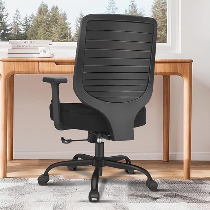 Schwake Office Chair Home Office Desk Chair with Adjustable Arms - Mid Back Computer Chairs for Adults - Swivel Task Chair Comfortable for Home Office