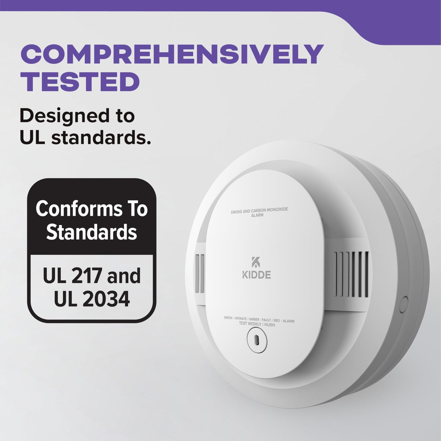 Kidde Smoke and Carbon Monoxide Detector, AA Battery Powered with LED Status Lights, 85 dB Alarm, 5 inches