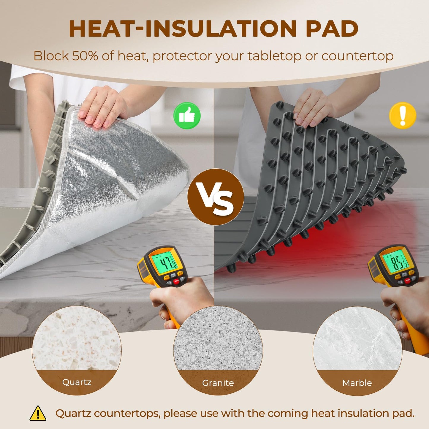 Homelove Warming Mat for Food - Fast Full Surface Electric Warming Tray with 7 Temp-Settings & 8H Timer, Portable Roll Up Food Warmer with Heat Insulation Pad for Gatherings Parties Buffet XXL-Khaki