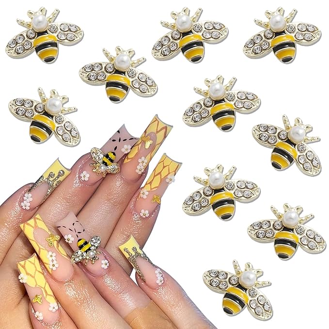 40 Pcs Nail Charms Set With 20 Alloy Bees & 20 Butterflies for Women & Girls DIY Craft