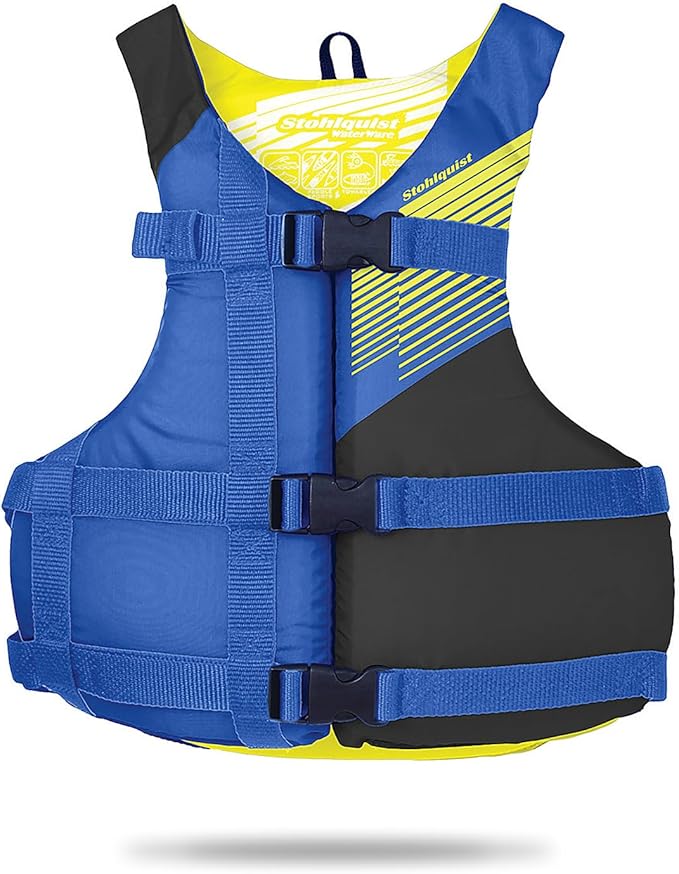 Stohlquist Kids Life Jacket 50-90 lbs - Coast Guard Approved Life Vest - Type III PFD for Boys and Girls - Secure & Adjust...