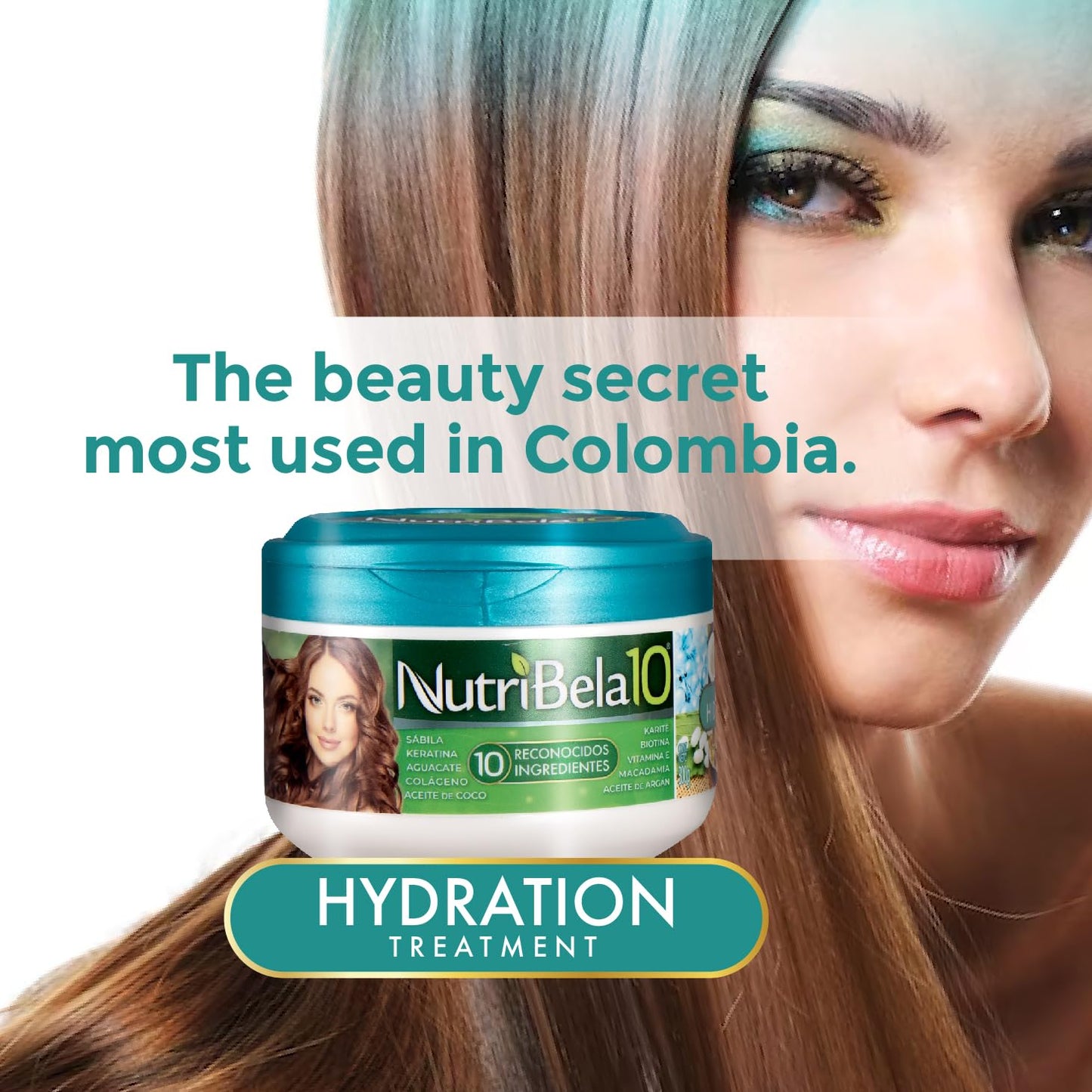 Nutribela hydration Hair Mask & deep conditioner for damaged dry Restoration treatment with Avocado Argan Collagen Coconut oil K