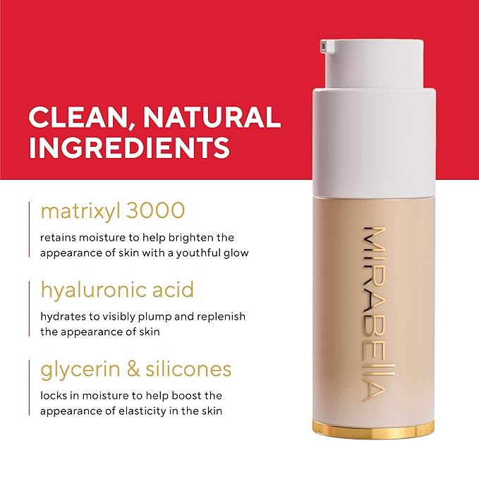 MIRABELLA - Invincible for All HD Liquid Foundation, Moisturizing Face Products for All Skin Types, Full-Coverage Lightweight Foundation Makeup, Moisturizing & Hydrating Beauty Care, Deep D210