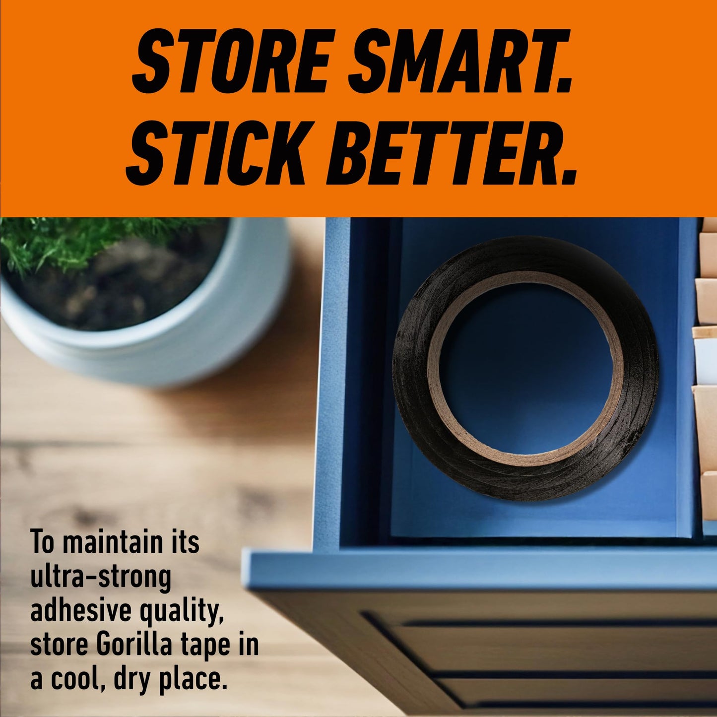 Gorilla Duct Tape, Black Tape, 1.88" x 35 yd (Pack of 1) - Heavy Duty and Weather Resistant for Indoor or Outdoor